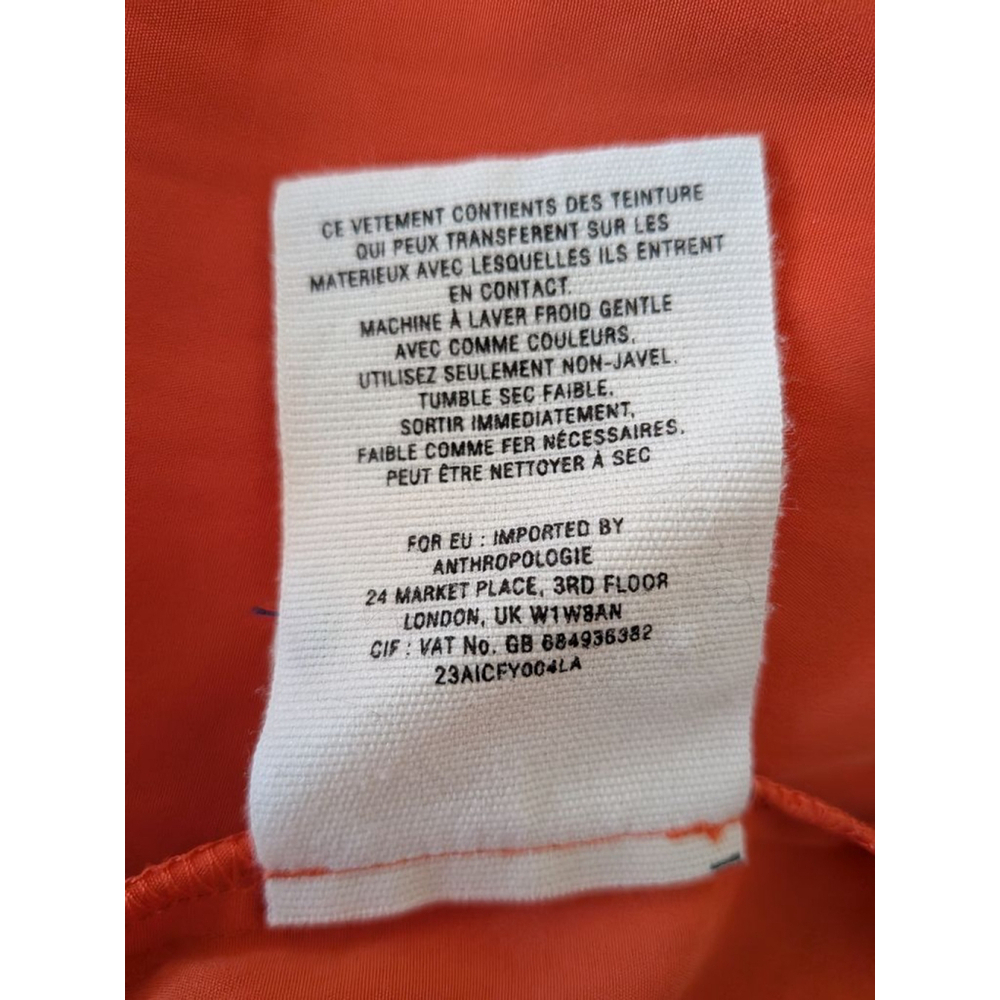 Women's Anthropologie Tank Dress Size 12 Orange and White - Picture 12 of 13